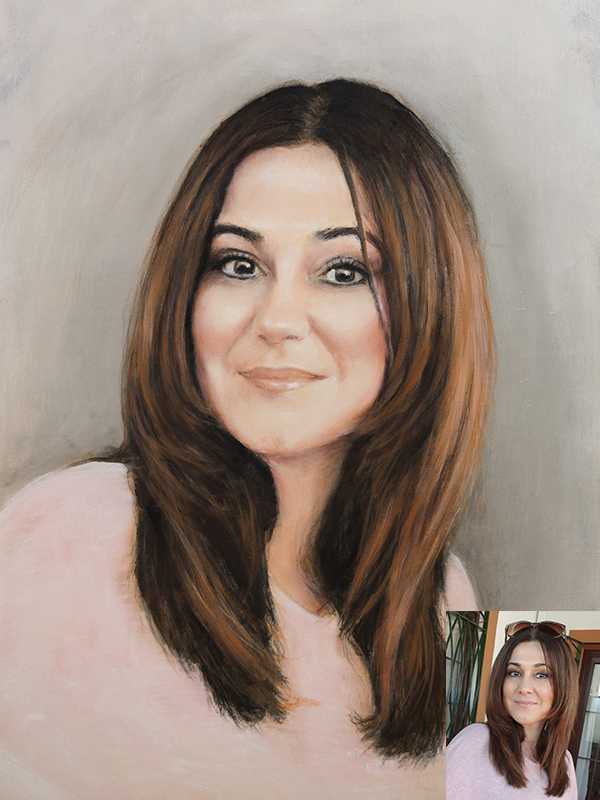 retratos al oleo de mujeres Retrato al óleo de mujer realista personalizado