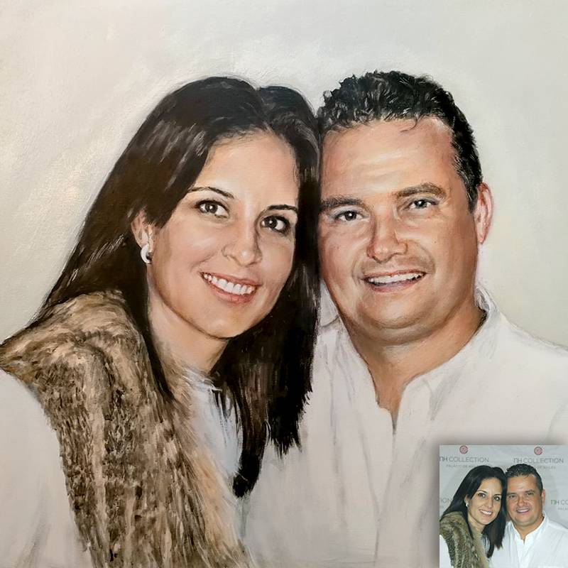 retratos parejas Retrato al óleo de pareja, regalo personalizado